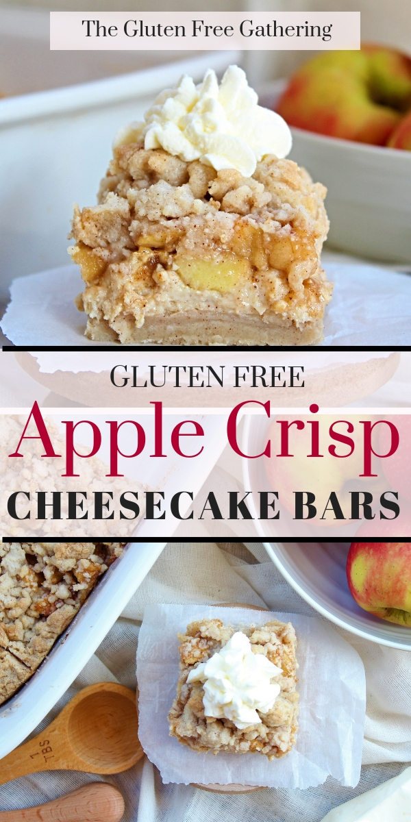Gluten Free Apple Crisp Cheesecake Bars - The Gluten Free Gathering