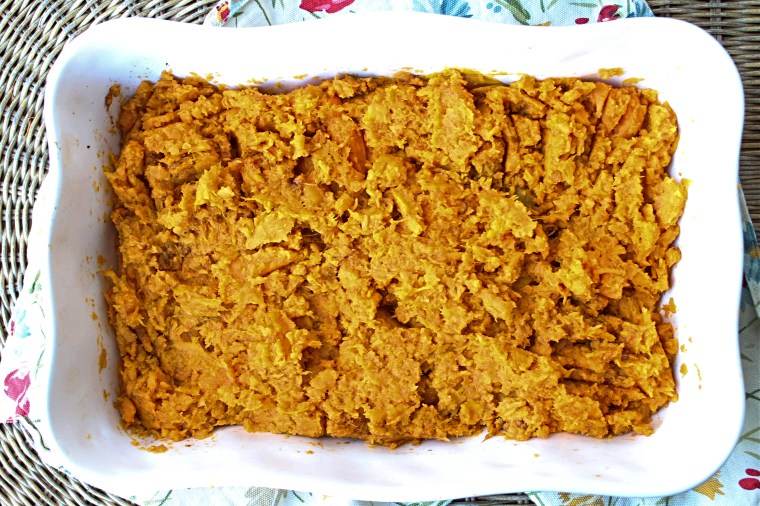 Gluten Free Sweet Potato Casserole with Pecan Streusel Topping