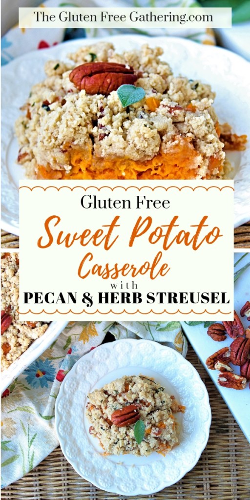 Gluten Free Sweet Potato Casserole with Pecan Streusel